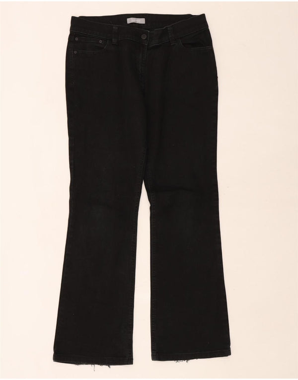Marks & Spencer Vaqueros Bootcut para Mujer UK 14 Large W32 L30 Algodón Negro