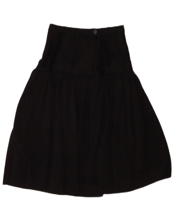 Falda acampanada vintage para mujer pequeña W26 Negro