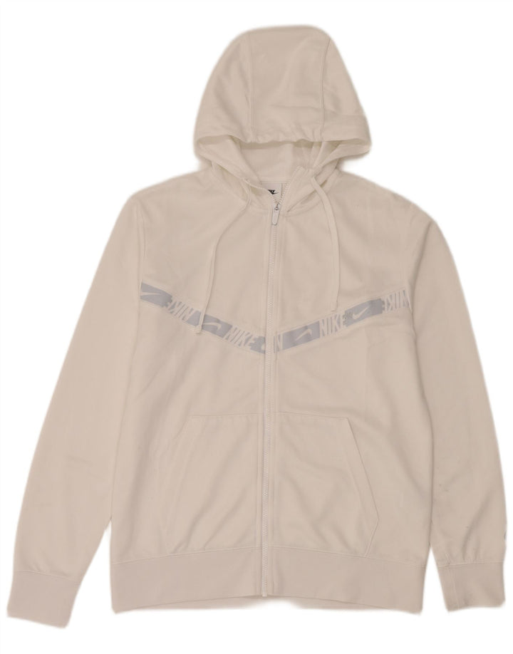 Nike Sudadera con capucha y cremallera gráfica para hombre Poliéster color block blanco mediano