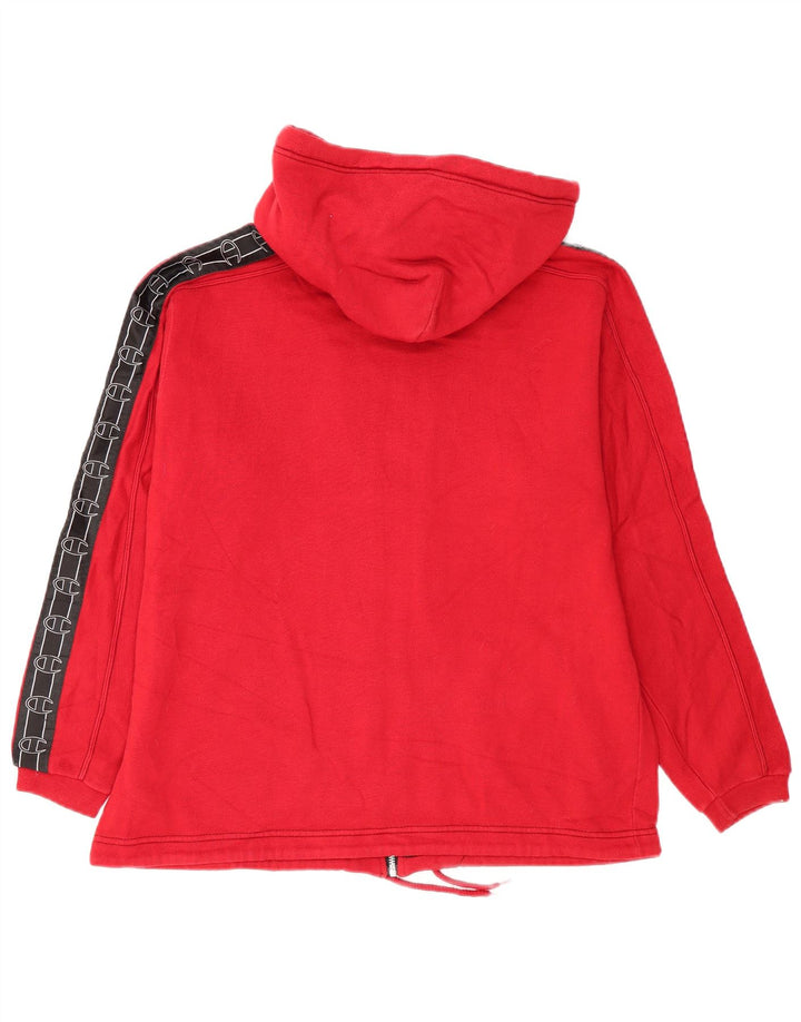 Champion Sudadera con capucha y cremallera gráfica para hombre, color rojo pequeño, color block