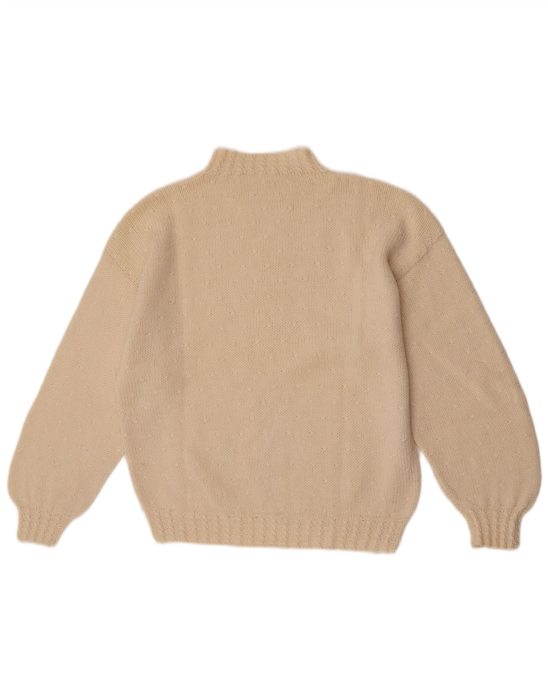 Vintage mujer cuello tortuga jersey suéter Reino Unido 14 medio blanco apagado