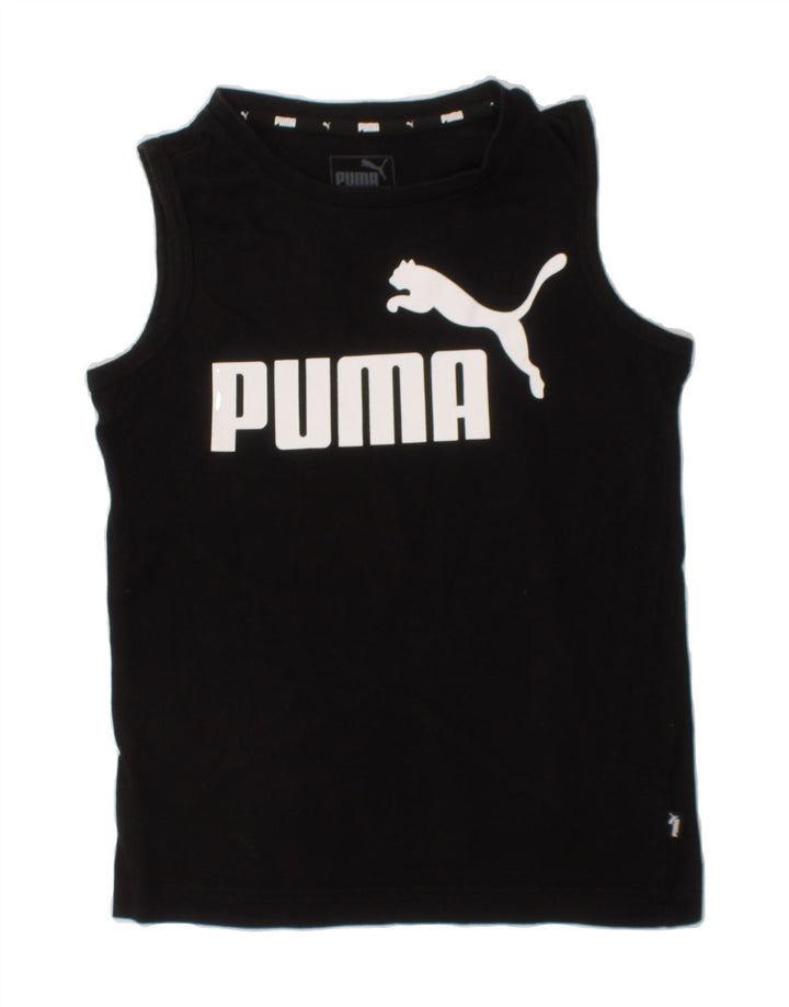 PUMA Boys Graphic Vest Top 7-8 Years Black Vintage Puma and Second-Hand Puma from Messina Hembry 