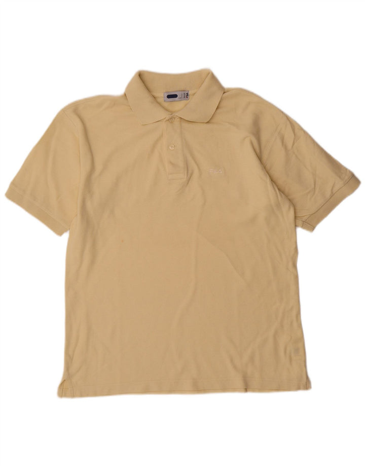 Fila Polo Hombre IT 46 Pequeño Algodón Beige