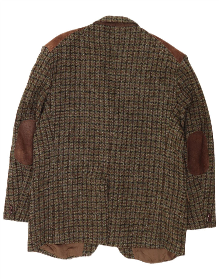 Harris Tweed Chaqueta tipo blazer de 2 botones para hombre Reino Unido 38 Pata de gallo verde medio