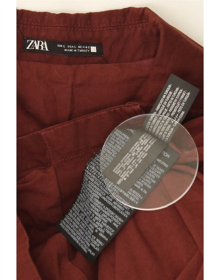 Zara Mens Bomber Jacket UK 40 Grande Algodón Borgoña
