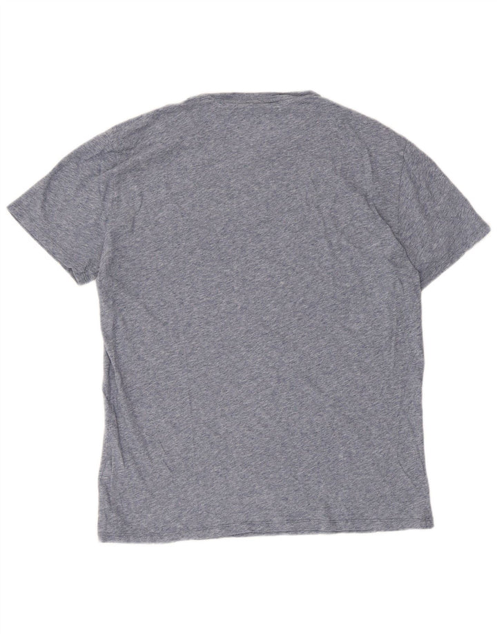 Lacoste - Camiseta de corte regular para hombre, talla 4, algodón moteado azul mediano