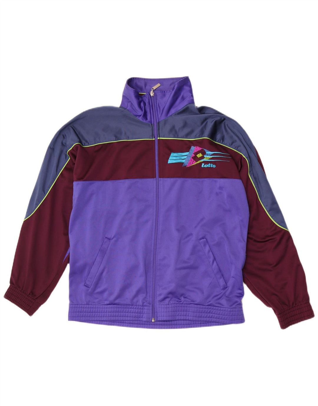 Lotto Hombre Chaqueta De Chándal Con Estampado Gráfico Poliéster Color Block Morado Medio