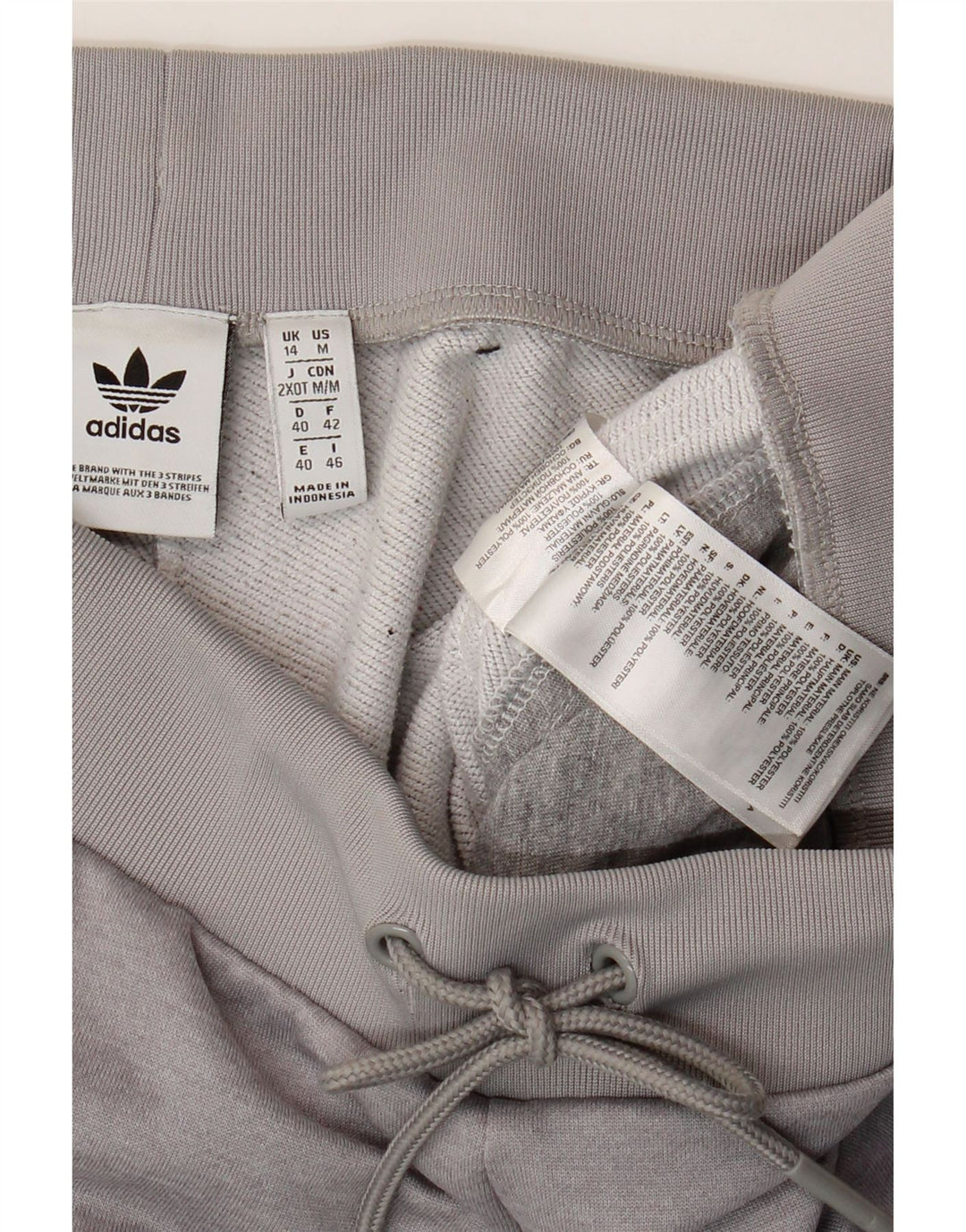 Adidas Mujer Chándal Pantalones Joggers UK 44 Grande Gris Poliéster