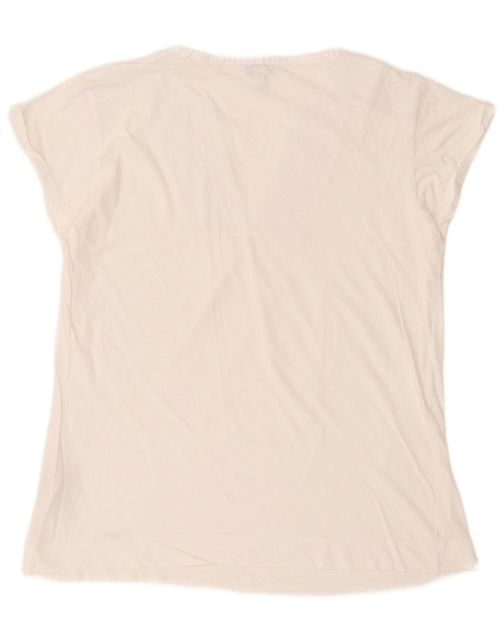 Armani Jeans Blusa para Mujer Top UK 46 Grande Algodón Blanco