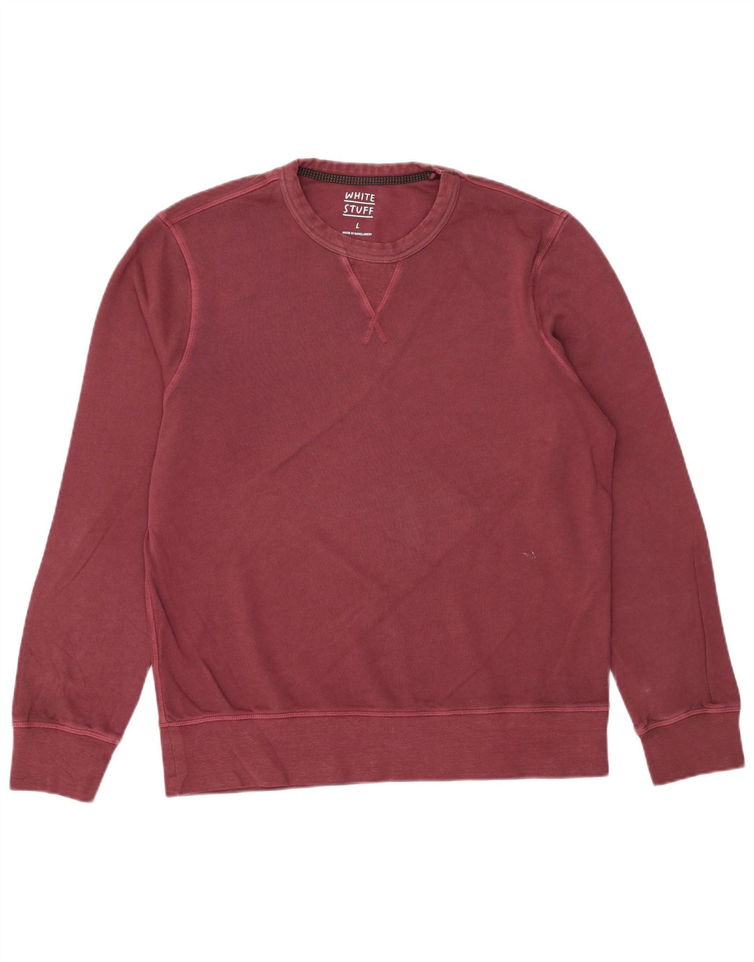 White Stuff Sudadera tipo jersey para hombre de algodón burdeos grande