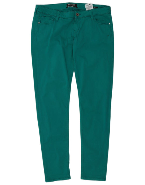 Guess Mujer Beverly Skinny Chino Pantalones W32 L31 Algodón Verde