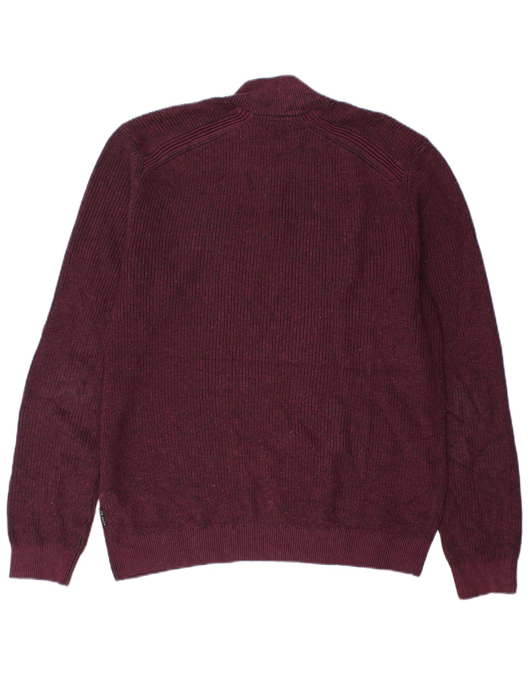 Ted Baker - Jersey para hombre con cremallera y cuello, talla 4, grande, poliéster burdeos