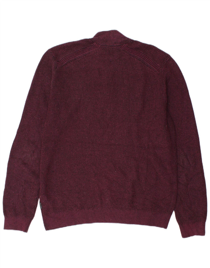 Ted Baker - Jersey para hombre con cremallera y cuello, talla 4, grande, poliéster burdeos