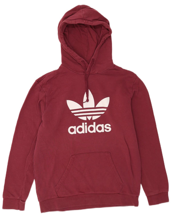 Adidas Hombre Graphic Sudadera con capucha Jumper Medium Borgoña Algodón