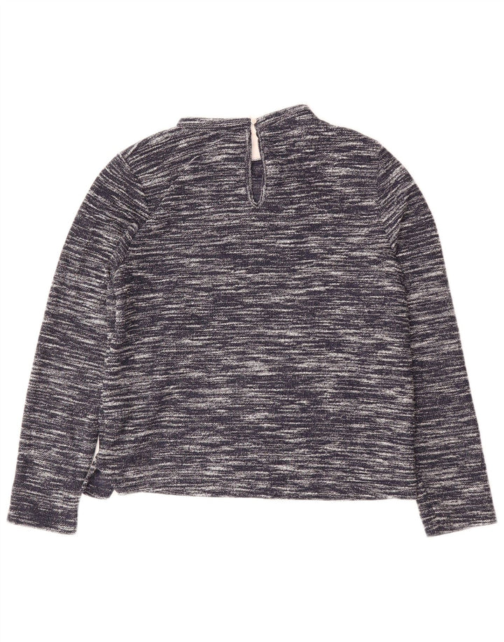 Oasis Blusa de manga larga para mujer UK 44 Medio azul marino moteado