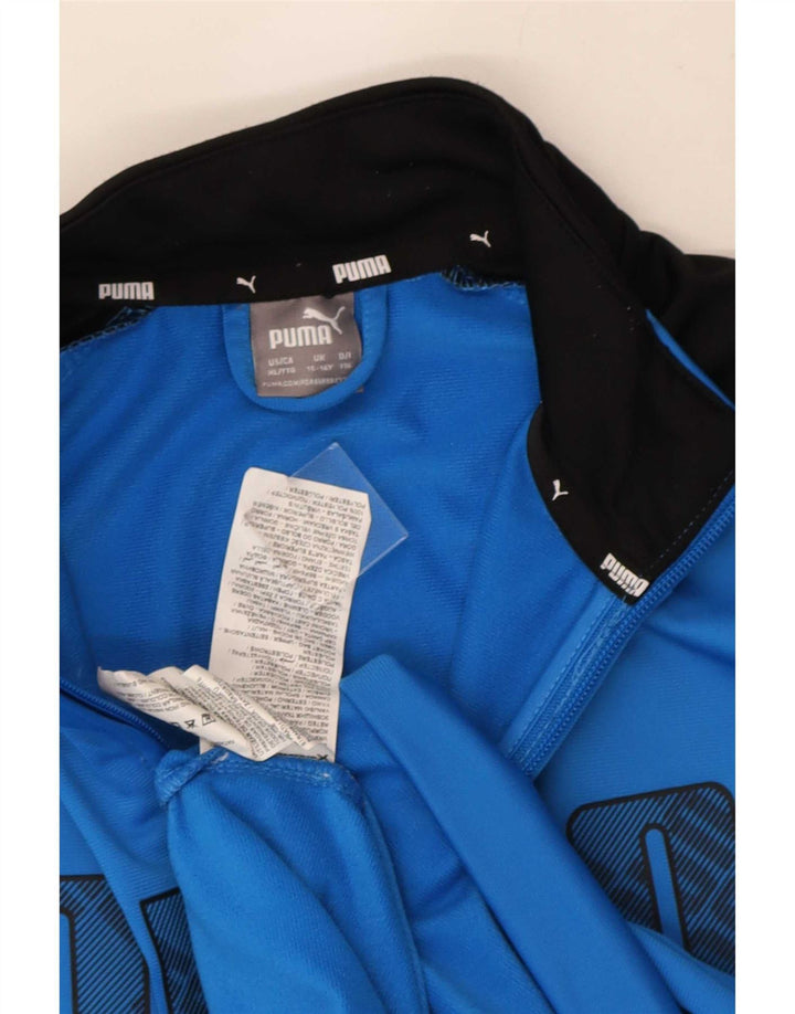 Puma - Chaqueta de chándal con gráfico para niños, 15-16 años, color azul