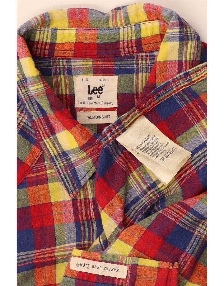 Camisa estilo western de algodón con cuadros rojos medianos para hombre Lee