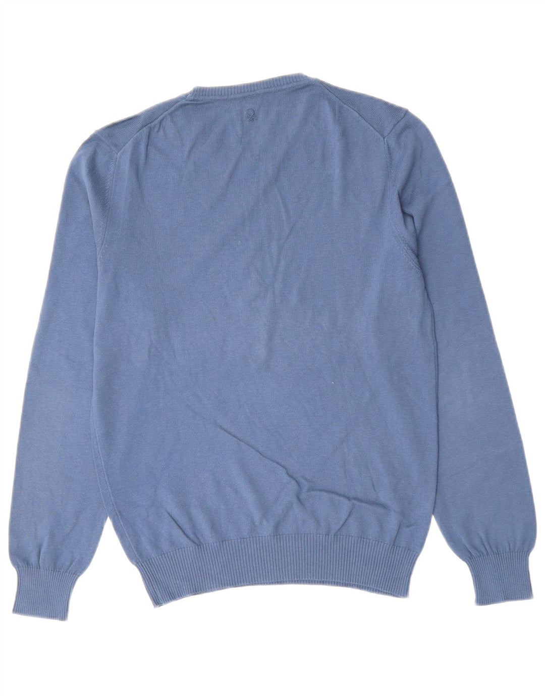 BENETTON Jersey De Cuello Redondo Para Hombre Pequeño Algodón Azul