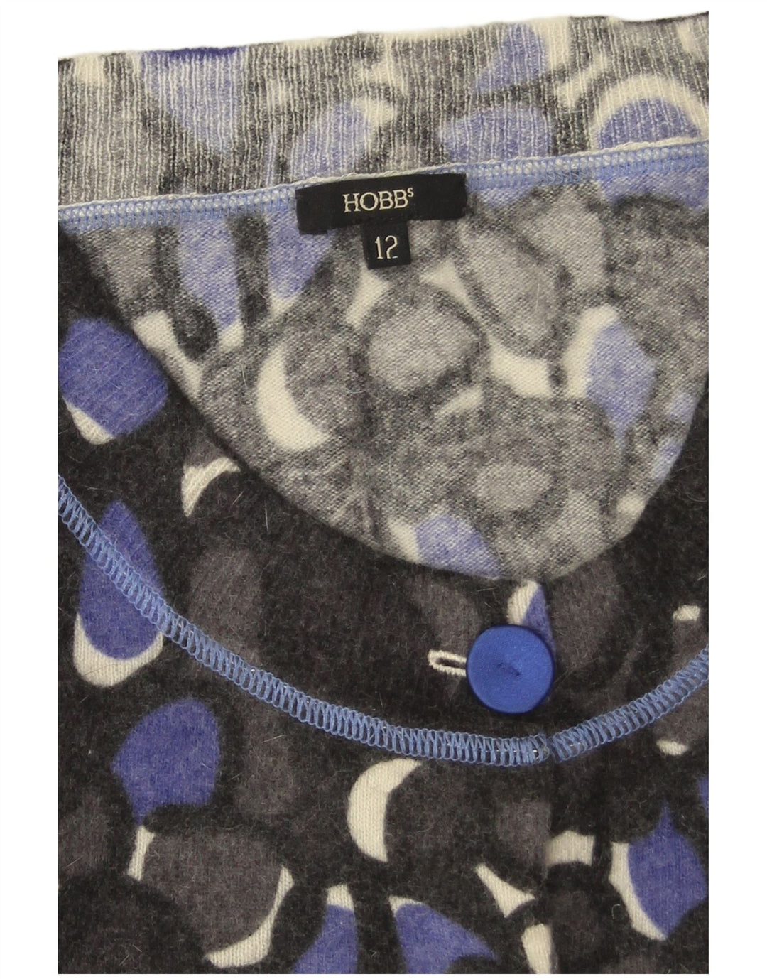 Hobbs Suéter tipo cárdigan para mujer Reino Unido 12 Lana de cordero floral gris medio