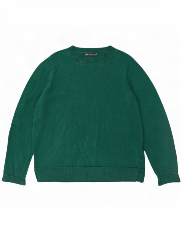 Marks & Spencer Suéter de cuello redondo para mujer UK 44 Acrílico verde medio
