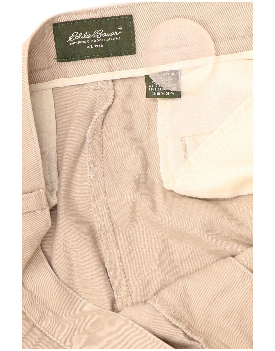 IZOD Pantalón chino recto para hombre W35 L34 Algodón beige