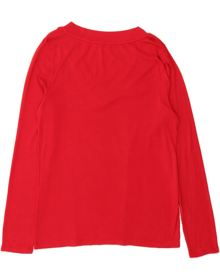 MOSSIMO Womens Top Long Sleeve UK 14 Large Red Cotton Vintage Mossimo and Second-Hand Mossimo from Messina Hembry 