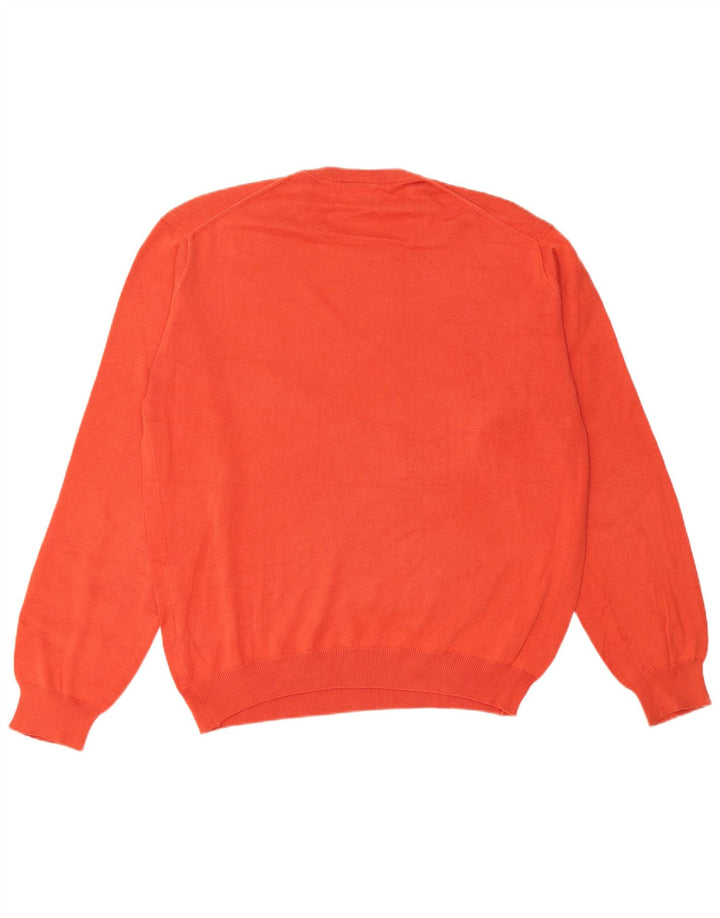 Lacoste - Jersey de cuello redondo para hombre, talla 4, algodón naranja mediano