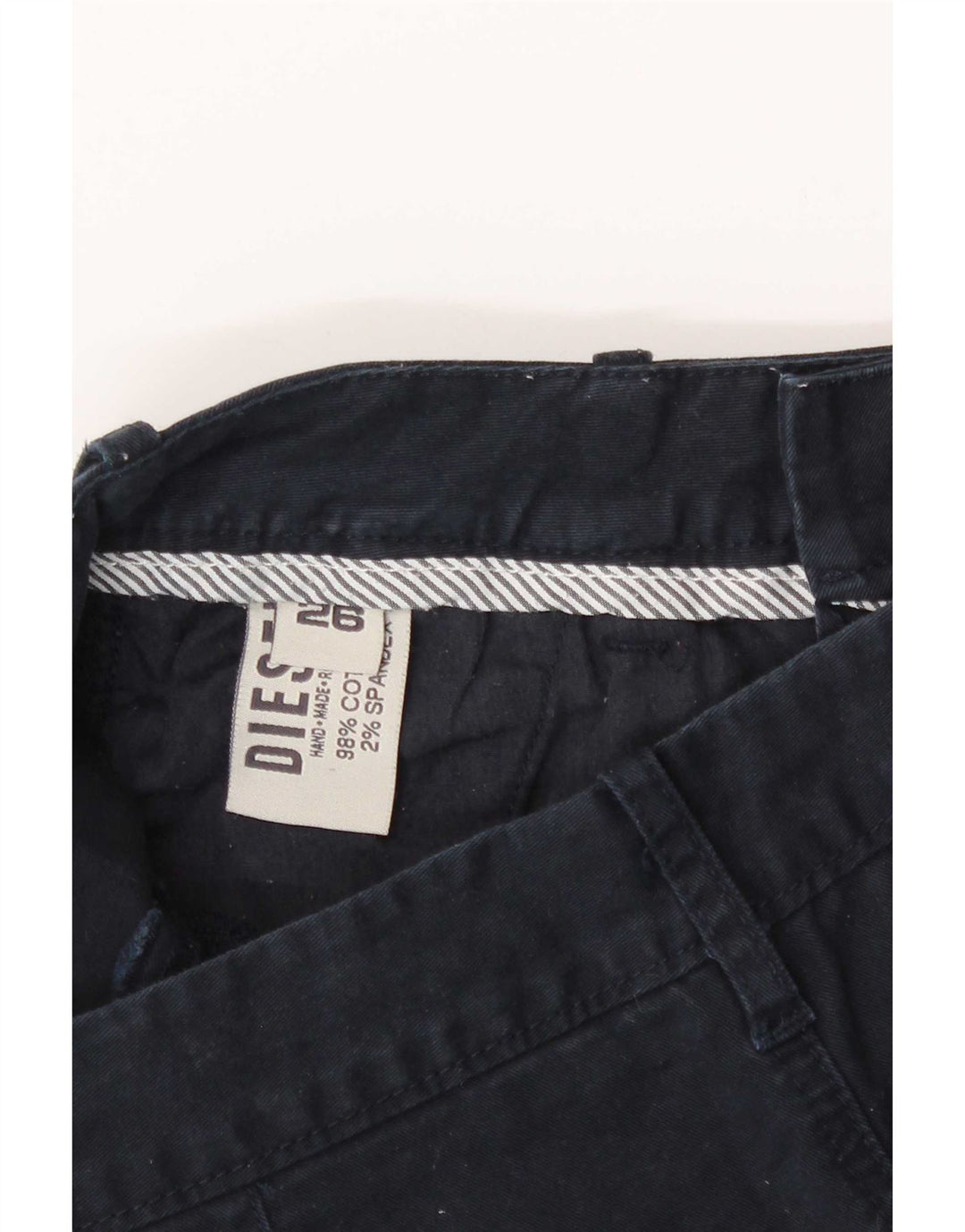 Diesel Pantalones Cortos Chinos Para Mujer W26 Small Azul Marino Algodón
