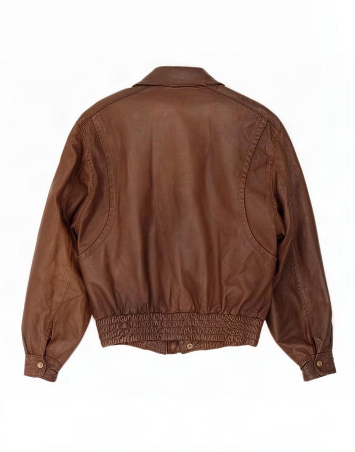 Chaqueta de cuero vintage para hombre Reino Unido 38 Marrón medio