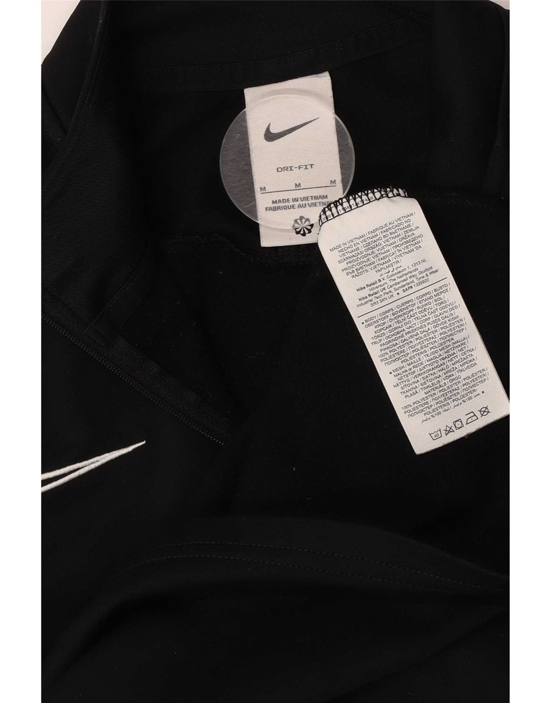 Nike Dri Fit - Chándal con cremallera y cuello para hombre, talla mediana, color negro