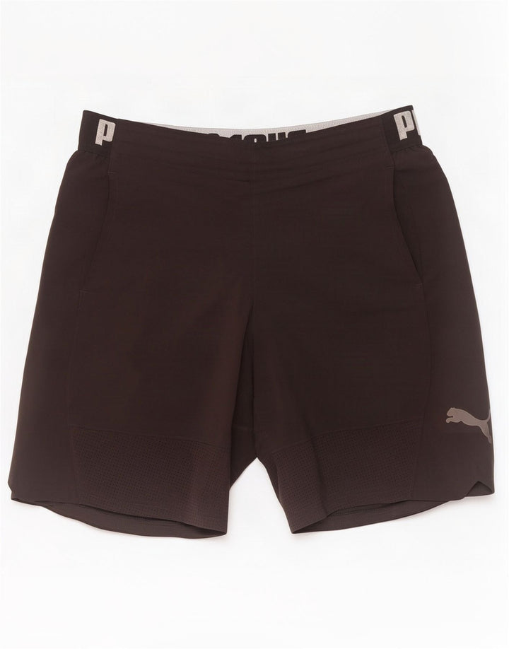 Puma Mens Graphic Sport Shorts Grande Poliéster Negro