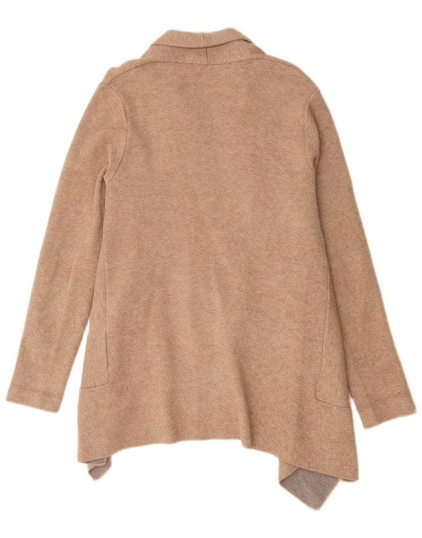 Zara Mujer Cárdigan Largo Asimétrico Suéter UK 44 Medio Beige