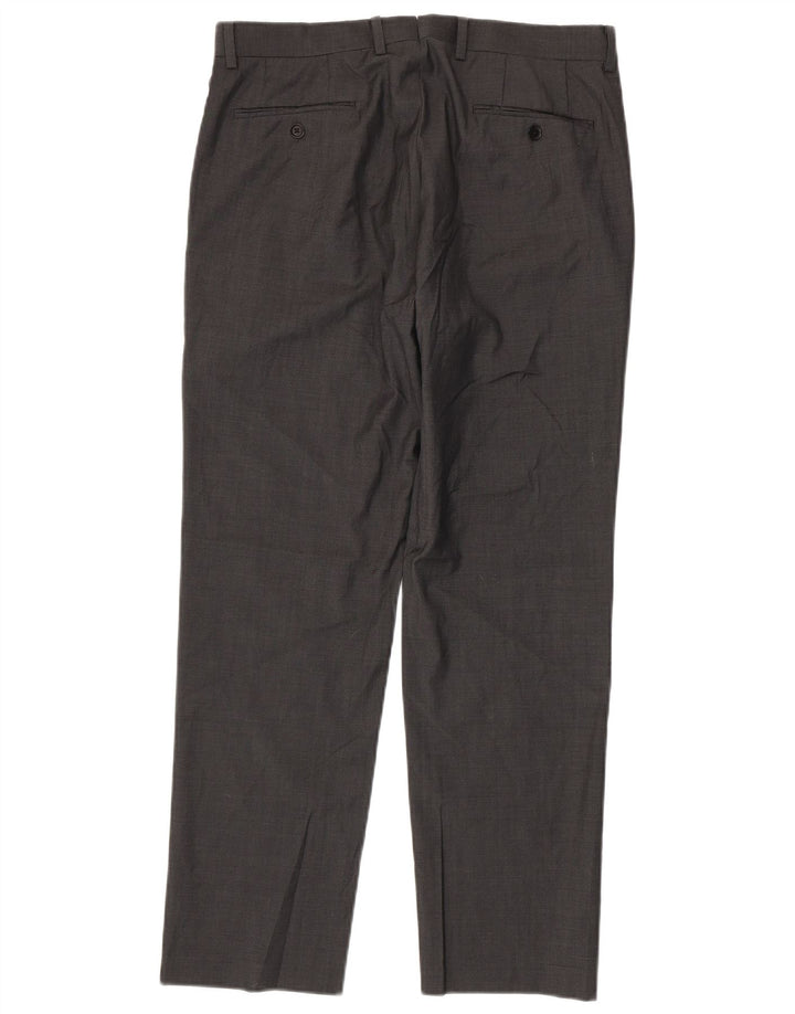 DKNY Pantalón de traje recto para hombre W34 L30 Gris