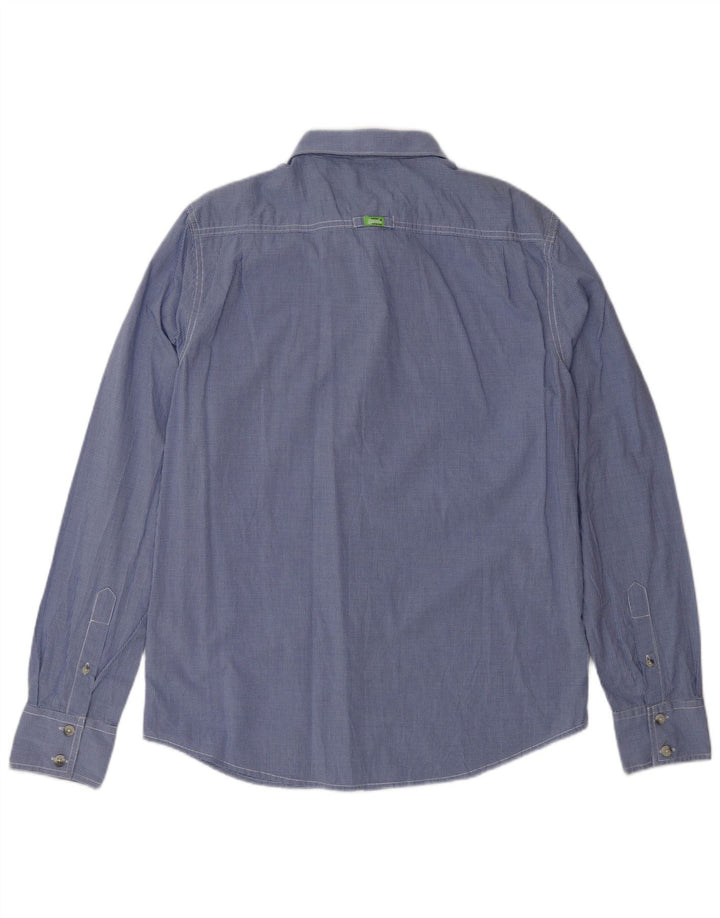 SUPERDRY Camisa Hombre XL Algodón Vichy Azul