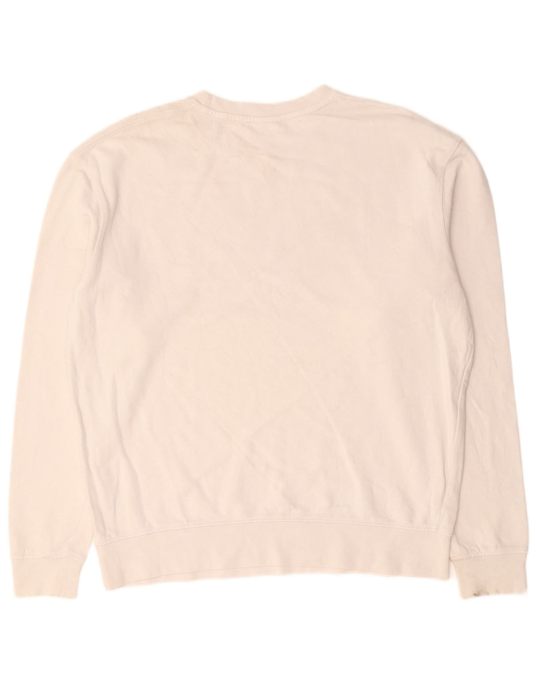Zara Hombre Sudadera Jumper Large Blanco Colorblock Algodón