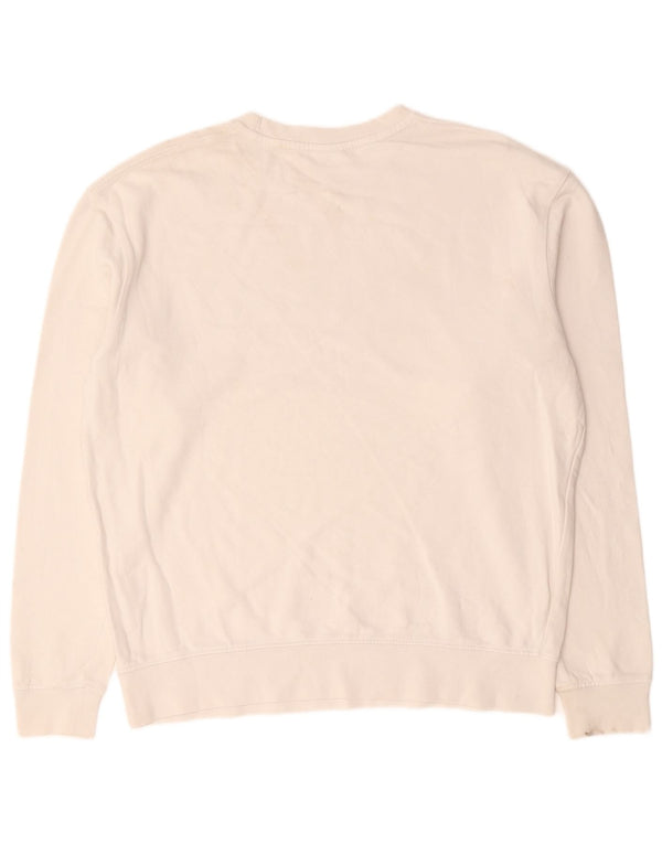 Zara Hombre Sudadera Jumper Large Blanco Colorblock Algodón