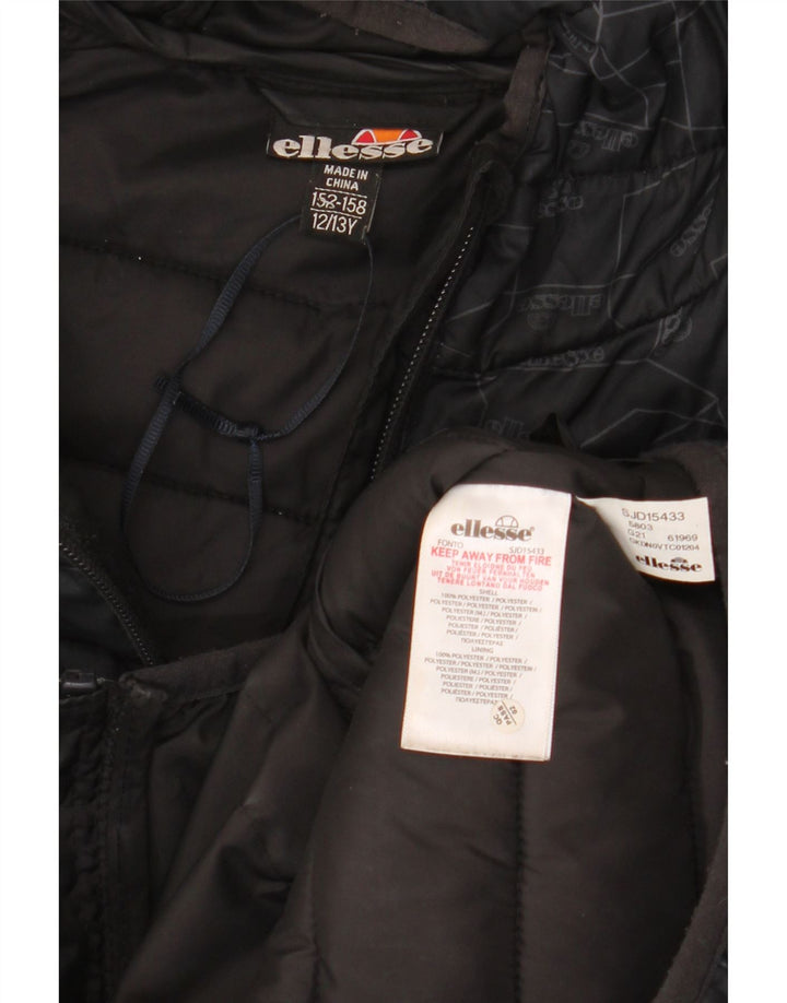 Ellesse Chaqueta acolchada con gráfico para niño 12-13 años Poliéster negro geométrico