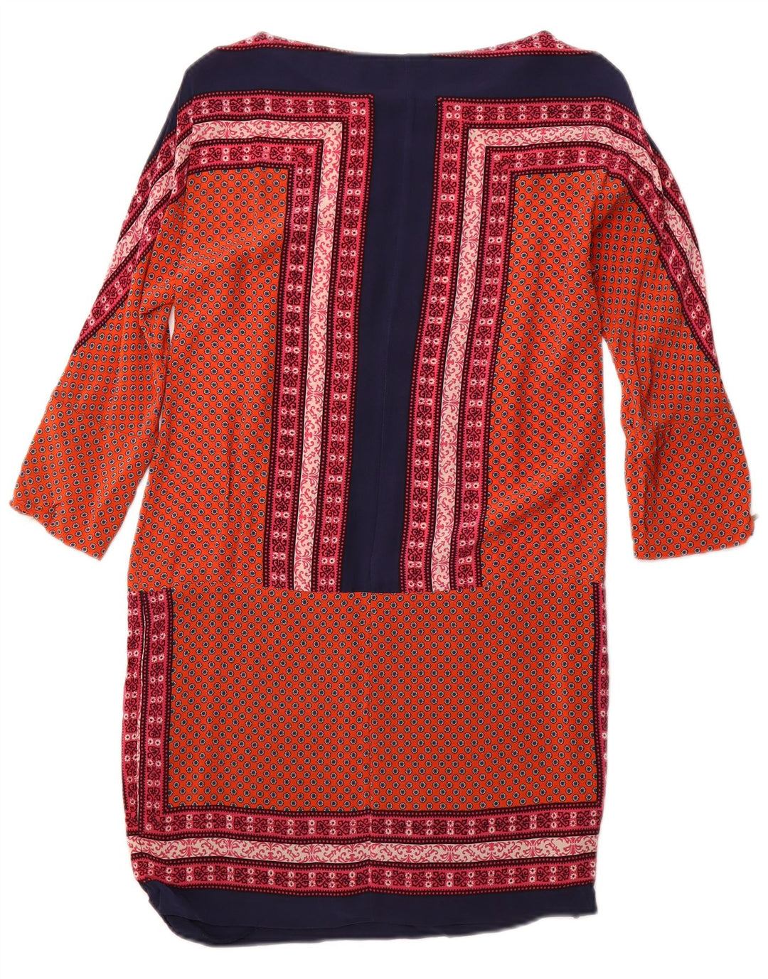 MASSIMO DUTTI Vestido recto de manga 3/4 para mujer UK 42 Medio Naranja Floral