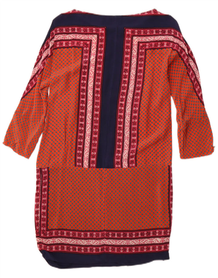 MASSIMO DUTTI Vestido recto de manga 3/4 para mujer UK 42 Medio Naranja Floral