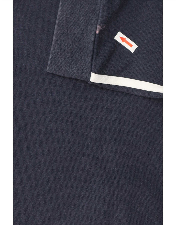 Adidas Mens Chándal Top Chaqueta Grande Azul Marino Algodón