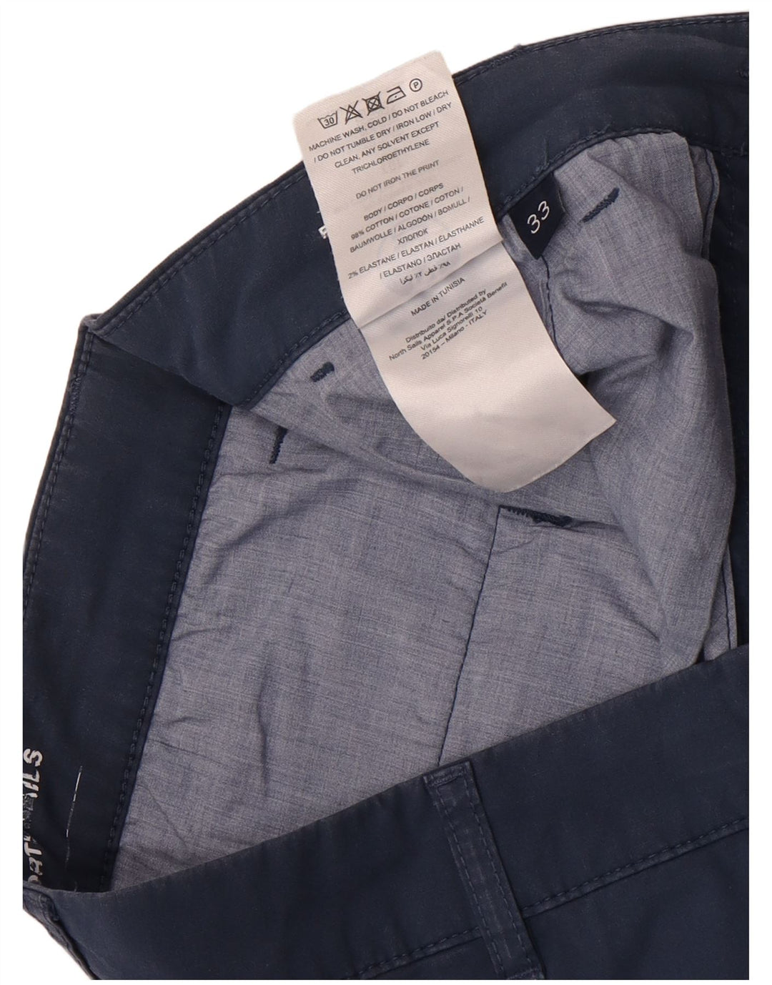 Pantalones cortos chinos de corte regular para hombre North Sails W33 Algodón azul marino medio