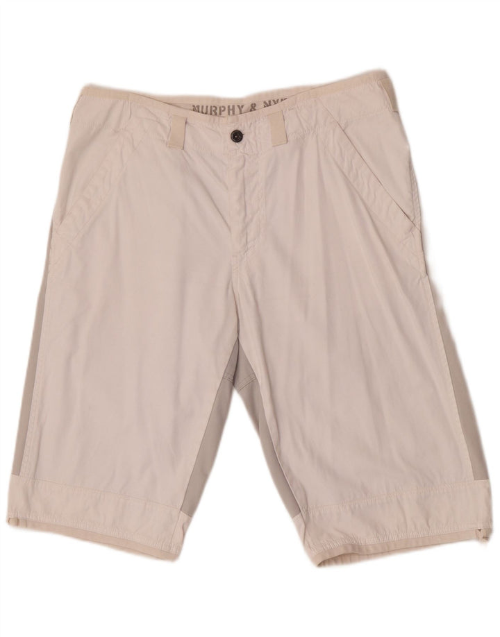 Murphy & Nye Mens Sailmakers Chino Shorts W34 Grande Blanco Colorblock