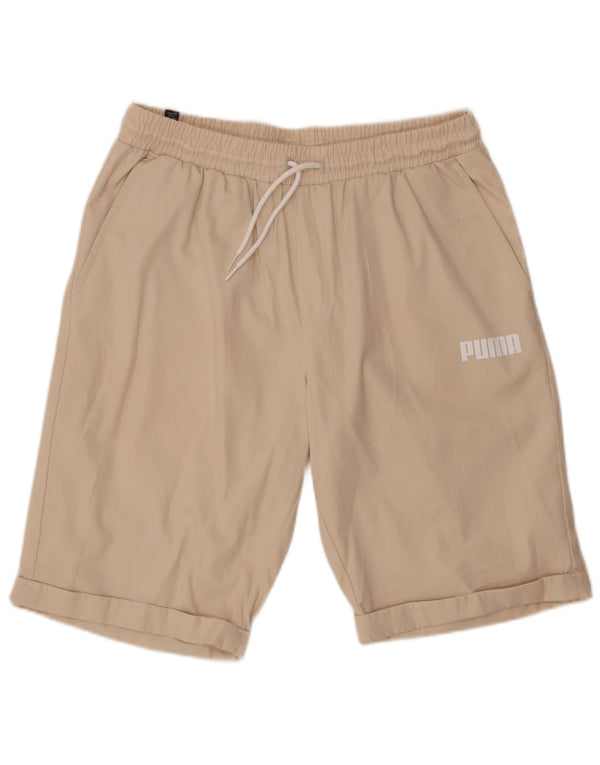 PUMA Pantalones cortos deportivos para hombre de algodón beige grande