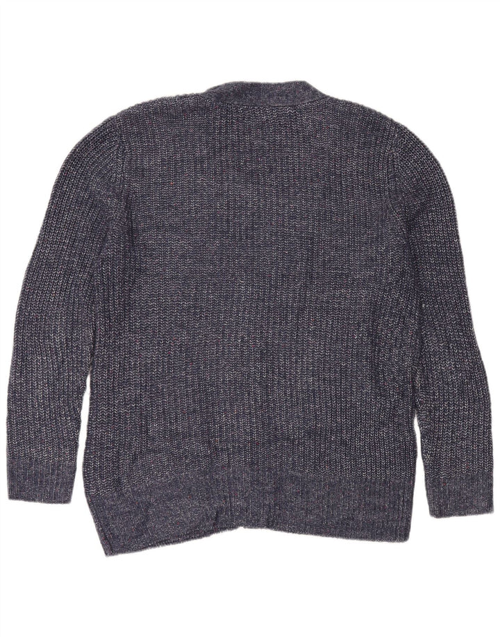 Marks & Spencer Suéter Cárdigan para Mujer UK 44 Medio Azul Marino Moteado