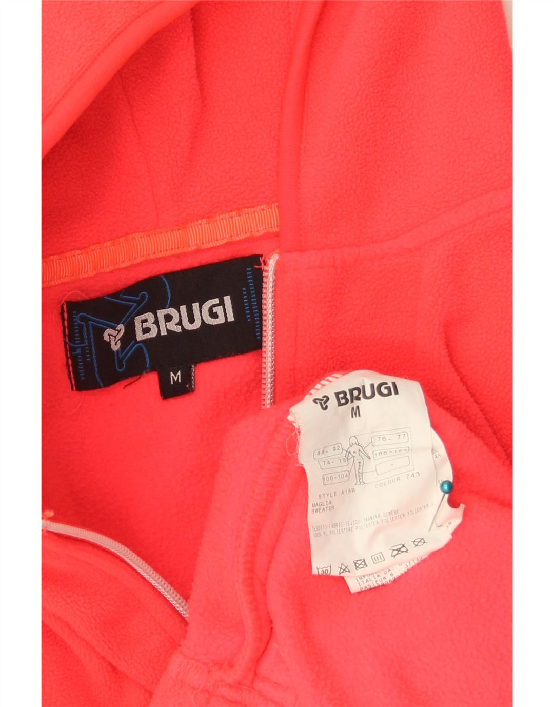 BRUGI Chaqueta polar con capucha para mujer UK 14 Poliéster cachemir rojo mediano