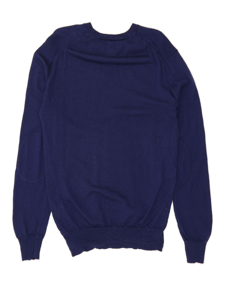 DOCKERS Mens V-Neck Jumper Sweater Large Navy Blue Wool Vintage Dockers and Second-Hand Dockers from Messina Hembry 