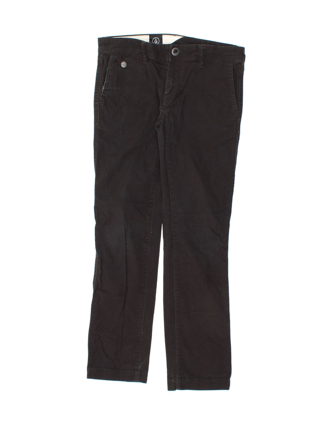 VOLCOM Womens Straight Chino Trousers W27 L26  Black Cotton Vintage Volcom and Second-Hand Volcom from Messina Hembry 