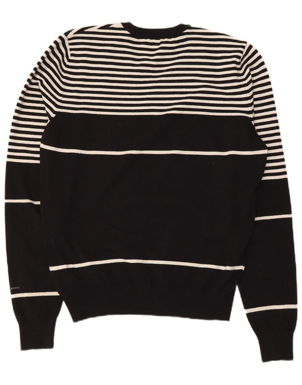 Calvin Klein Jeans Suéter con Cuello en V para Mujer UK 46 Grande Rayas Negras