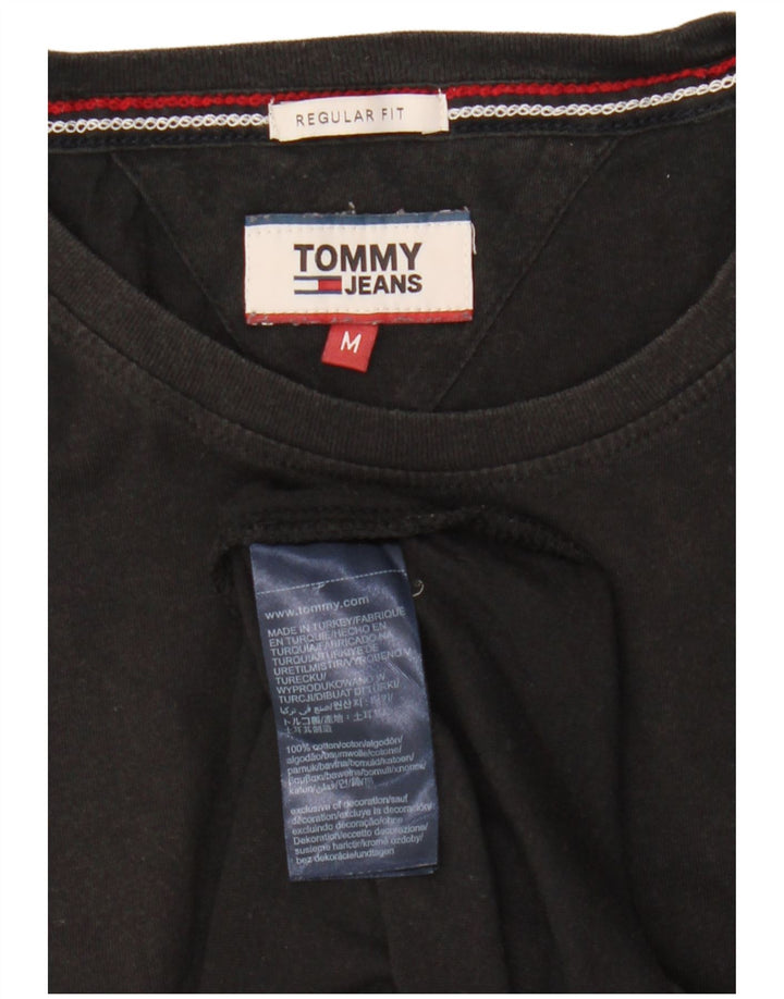 Tommy Hilfiger Camiseta Regular Fit para Hombre Top Medio Algodón Negro