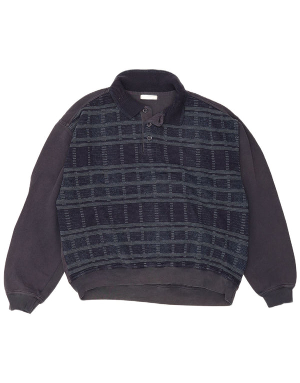 Marks & Spencer - Sudadera con cuello tipo polo para hombre, talla grande, color azul marino